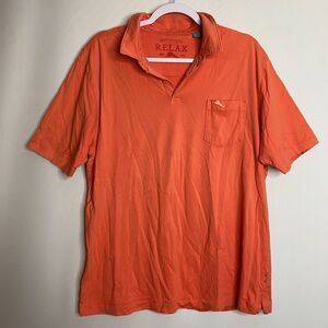 Tommy Bahama Orange Pima Cotton Polo Relax Shirt Size L